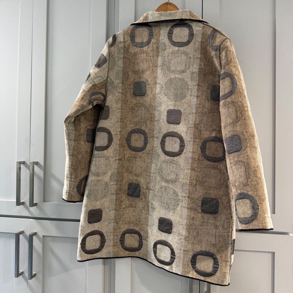 Winding River Reversible Tapestry Coat Jacket Abstract Geometric‎ Art Large - Picture 4 of 8